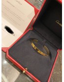 (LIKE NEW) 2022 CARTIER LOVE CUFF BRACELET SIZE 17 IN 18K 750 YELLOW GOLD -FULL SET-
