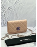 (LIKE NEW) 2024 MICROCHIP CHANEL CC QUILTED CAVIAR WALLET ON CHAIN (WOC) 