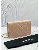(LIKE NEW) 2024 MICROCHIP CHANEL CC QUILTED CAVIAR WALLET ON CHAIN (WOC) 