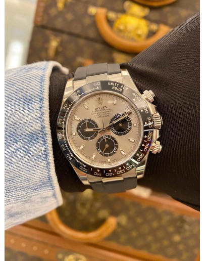 (UNUSED) 2023 YEAR ROLEX DAYTONA COSMOGRAPH 18K 750 WHITE GOLD REF 116519LN GREY DIAL 40MM WATCH 