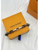 2025 LOUIS VUITTON MONOGRAM CHAIN BRACELET 19CM IN SILVER WITH BLACK STAINLESS STEEL