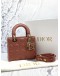 (UNUSED) CHRISTIAN DIOR SMALL LADY DIOR MY ABCDIOR IN ROSEWOOD LAMBSKIN LEATHER -FULL SET-