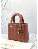 (UNUSED) CHRISTIAN DIOR SMALL LADY DIOR MY ABCDIOR IN ROSEWOOD LAMBSKIN LEATHER -FULL SET-