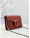 GUCCI DIONYSUS WALLET ON CHAIN IN RED PEBBLED LEATHER
