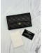 2014 CHANEL CLASSIC FLAP LONG WALLET IN BLACK CAVIAR LEATHER