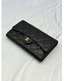 2014 CHANEL CLASSIC FLAP LONG WALLET IN BLACK CAVIAR LEATHER