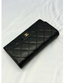2014 CHANEL CLASSIC FLAP LONG WALLET IN BLACK CAVIAR LEATHER