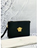 (LIKE NEW) VERSACE MEDUSA POUCH IN BLACK CALFSKIN LEATHER