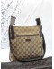GUCCI MESSENGER CROSSBODY BAG IN BEIGE GG CANVAS LEATHER