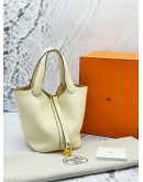 (UNUSED) 2022 HERMES PICOTIN 18 IN CRAIE CLEMENCE LEATHER -FULL SET-