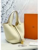 (UNUSED) 2022 HERMES PICOTIN 18 IN CRAIE CLEMENCE LEATHER -FULL SET-