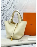 (UNUSED) 2022 HERMES PICOTIN 18 IN CRAIE CLEMENCE LEATHER -FULL SET-