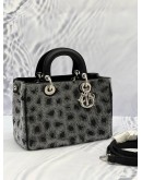 (LIKE NEW)CHRISTIAN DIOR WOOL SEQUIN LEOPARD LADY DIOR BAG 
