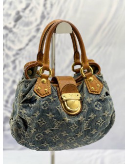 LOUIS VUITTON MONOGRAM DENIM MINI PLEATY HANDBAG 