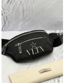 VALENTINO VLTN BELT BAG BLACK LEATHER NYLON 