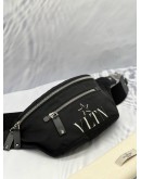 VALENTINO VLTN BELT BAG BLACK LEATHER NYLON 