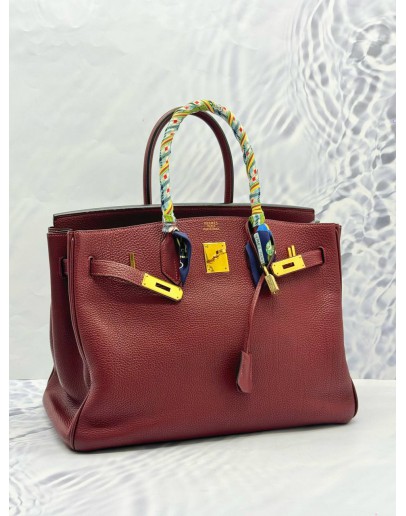 HERMES BIRKIN 35 IN ROUGE H TOGO LEATHER