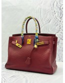 HERMES BIRKIN 35 IN ROUGE H TOGO LEATHER