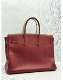 HERMES BIRKIN 35 IN ROUGE H TOGO LEATHER