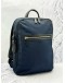 TUMI RIVER SLIM BACKPACK IN NAVY BLUE NYLON WITH BLACK CALFSKIN LEATHER