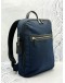 TUMI RIVER SLIM BACKPACK IN NAVY BLUE NYLON WITH BLACK CALFSKIN LEATHER