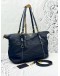 PRADA TOTE SHOULDER BAG IN NAVY BLUE NYLON WITH CALFSKIN LEATHER