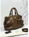 PRADA TOTE TOP HANDLE AND SHOULDER BAG IN BROWN SOFT CALFSKIN LEATHER