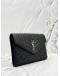 YSL SAINT LAURENT ENVELOPE CHAIN CROSSBODY BAG IN BLACK CALFSKIN LEATHER