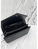 YSL SAINT LAURENT ENVELOPE CHAIN CROSSBODY BAG IN BLACK CALFSKIN LEATHER