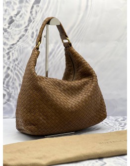 BOTTEGA VENETA INTRECCIATO BROWN SHOULDER BAG 