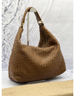 BOTTEGA VENETA INTRECCIATO BROWN SHOULDER BAG 