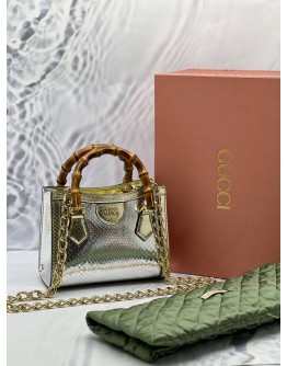 (UNUSED CONDITION) GUCCI DIANA PYTHON SMALL TOTE BAG -FULL SET- 