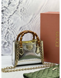 (UNUSED CONDITION) GUCCI DIANA PYTHON SMALL TOTE BAG -FULL SET- 