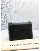(LIKE NEW) LOUIS VUITTON TWIST PM FLAP SHOULDER BAG IN GOLD HARDWARE WITH BLACK EPI LEATHER -FULL SET-