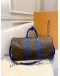 (LIKE NEW) LOUIS VUITTON KEEPALL BANDOULIERE 50 IN MONOGRAM INDIGO BLUE CANVAS 