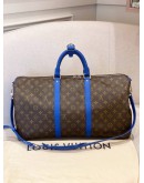 (LIKE NEW) LOUIS VUITTON KEEPALL BANDOULIERE 50 IN MONOGRAM INDIGO BLUE CANVAS 