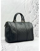 (LIKE NEW) GUCCI MEDIUM JOY BOSTON TOP HANDLE BAG IN BLACK GG GUCCISSIMA LEATHER