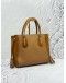 LONGCHAMP PENELOPE FANTASY TOTE TOP HANDLE BAG IN BROWN CALFSKIN WITH SUEDE LEATHER