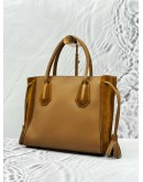 LONGCHAMP PENELOPE FANTASY TOTE TOP HANDLE BAG IN BROWN CALFSKIN WITH SUEDE LEATHER