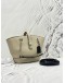 COACH LANA BUCKET BAG IN LIGHT BEIGE WITH BLACK PEBBLED LEATHER
