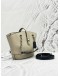 COACH LANA BUCKET BAG IN LIGHT BEIGE WITH BLACK PEBBLED LEATHER