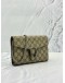 GUCCI DIONYSUS WALLET ON CHAIN IN BEIGE GG SUPREME CANVAS WITH CALFSKIN LEATHER