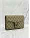 GUCCI DIONYSUS WALLET ON CHAIN IN BEIGE GG SUPREME CANVAS WITH CALFSKIN LEATHER