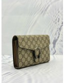 GUCCI DIONYSUS WALLET ON CHAIN IN BEIGE GG SUPREME CANVAS WITH CALFSKIN LEATHER