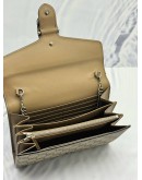 GUCCI DIONYSUS WALLET ON CHAIN IN BEIGE GG SUPREME CANVAS WITH CALFSKIN LEATHER