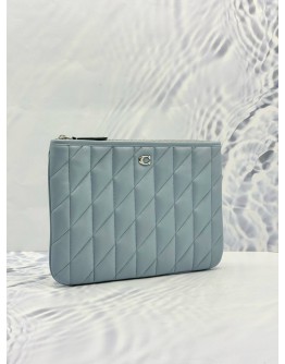 (LIKE NEW) COACH POUCH 28 PILLOW IN BABY BLUE CALFSKIN LEATHER