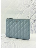 (LIKE NEW) COACH POUCH 28 PILLOW IN BABY BLUE CALFSKIN LEATHER