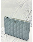 (LIKE NEW) COACH POUCH 28 PILLOW IN BABY BLUE CALFSKIN LEATHER