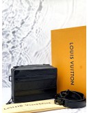 MICROCHIP LOUIS VUITTON M59163 HANDLE SOFT TRUNK CROSSBODY BAG IN BLACK TAURILLON MONOGRAM CALFSKIN LEATHER -FULL SET-