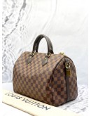 (LIKE NEW) LOUIS VUITTON SPEEDY 30 DAMIER EBENE CANVAS HANDLE BAG WITH STRAP 